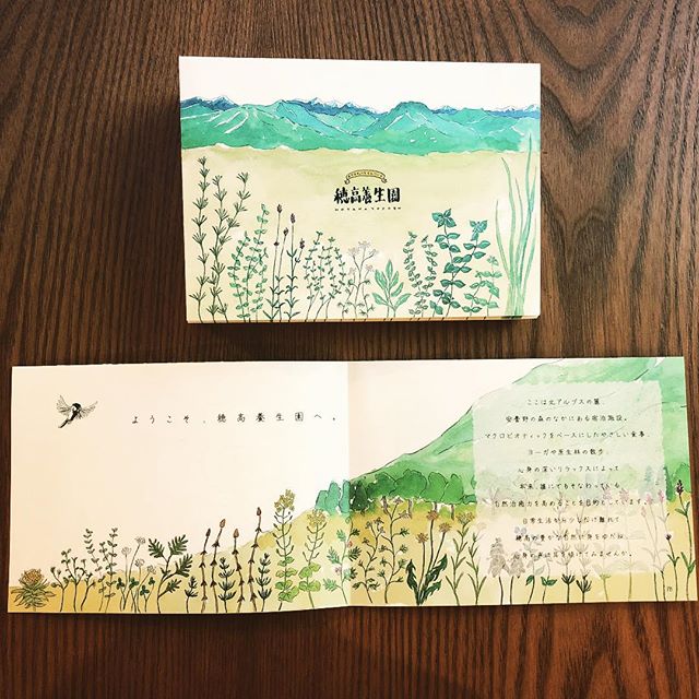 穂高養生園のパンフレットが届きました。丁寧なお手紙が同封されていて、豊かな春の訪れの気配、自然や景色を想像できました。パンフレットもすごく素敵。一度訪れてみたいと思っている方、是非パンフレットをお持ち下さい。#穂高養生園 #パンフレット #上尾 #ハーブティー専門店 #葉の園 (Instagram)